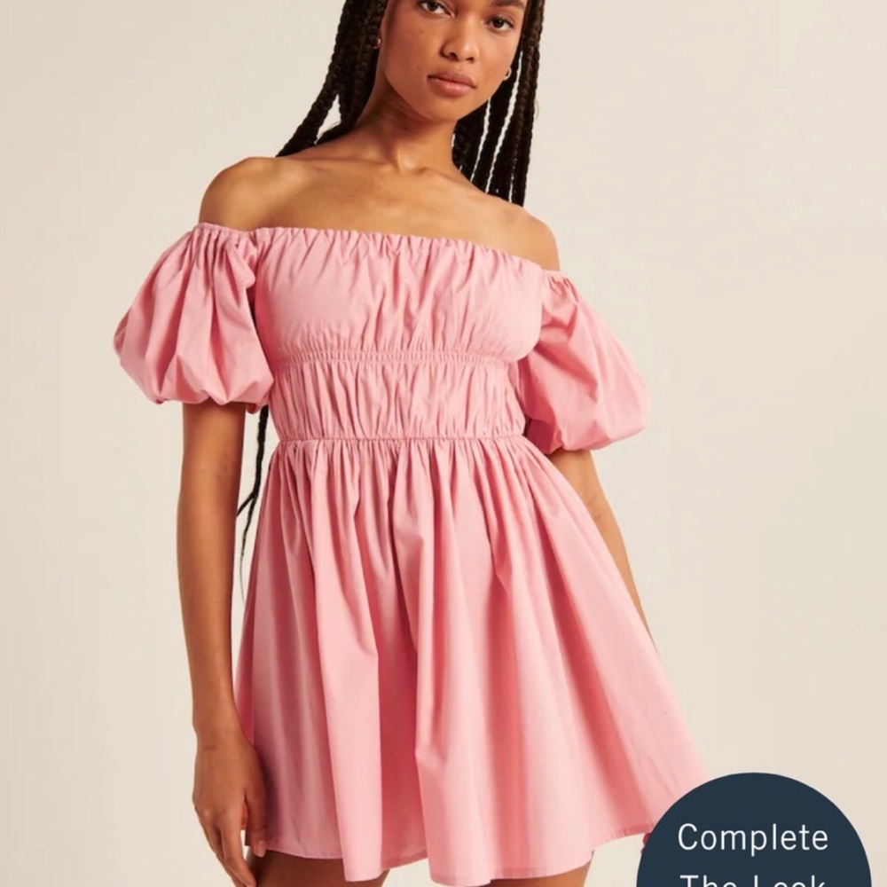 Abercrombie & Fitch pink off the shoulder corset dress